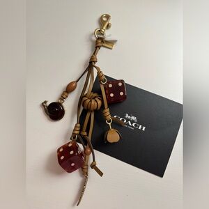 Coach Cluster Dice Bag Charm With Snail In Honey Brown